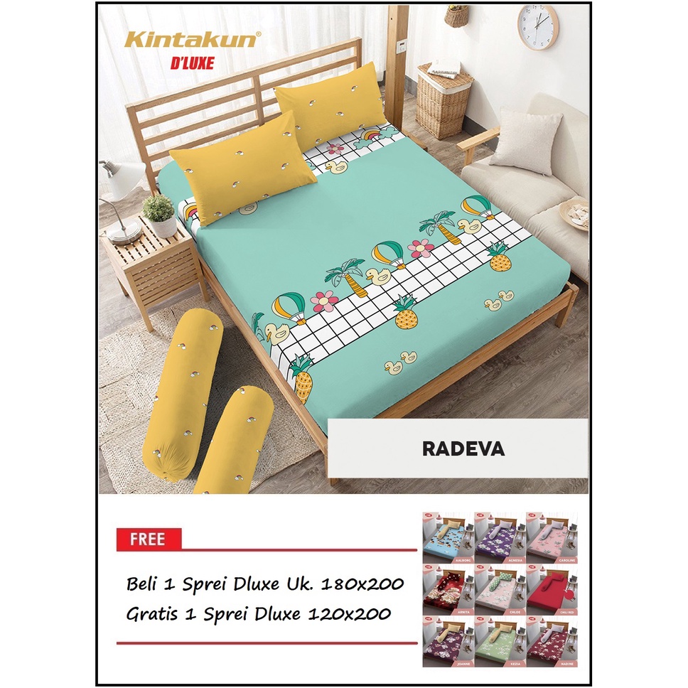 PROMO Kintakun Sprei D'Luxe Uk. 180x200 FREE Kintakun Sprei D'Luxe Uk. 120x200 - Random