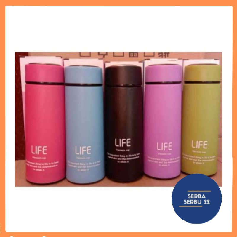 Botol Minum Kaca Life 450 ML  Botol Kaca Life Portable [ss]