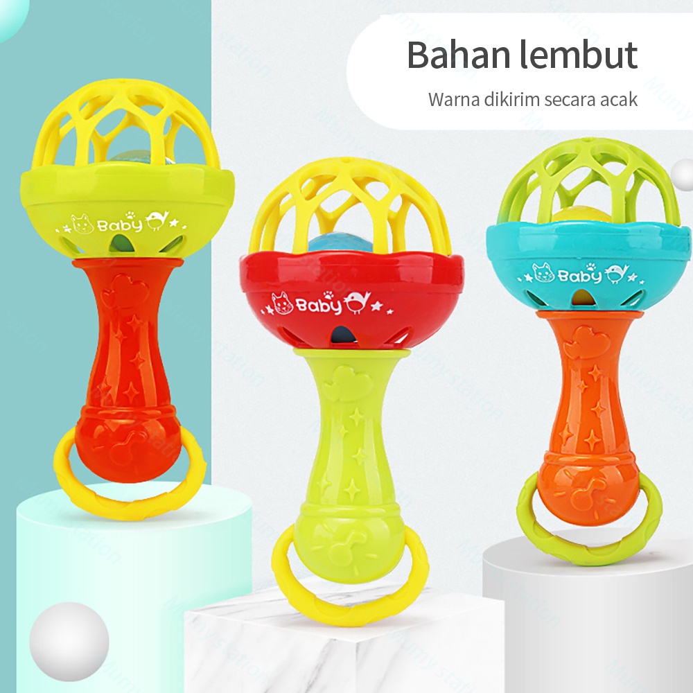 Mumystation  Rattle Bel Tangan dengan Suara / mainan rattle bayi untuk Hadiah Ulang Tahun