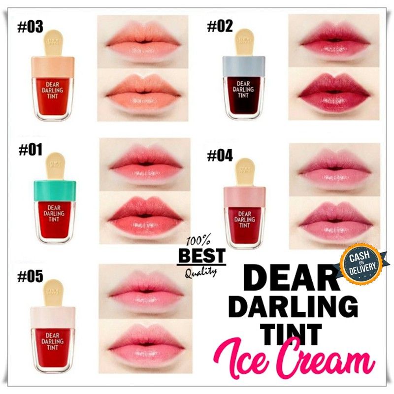 DE3 Liptin Dear Darling Tint - Dear Darling Water Gel Tint Ice Cream LIPTINT MATTE LIP TINT (1