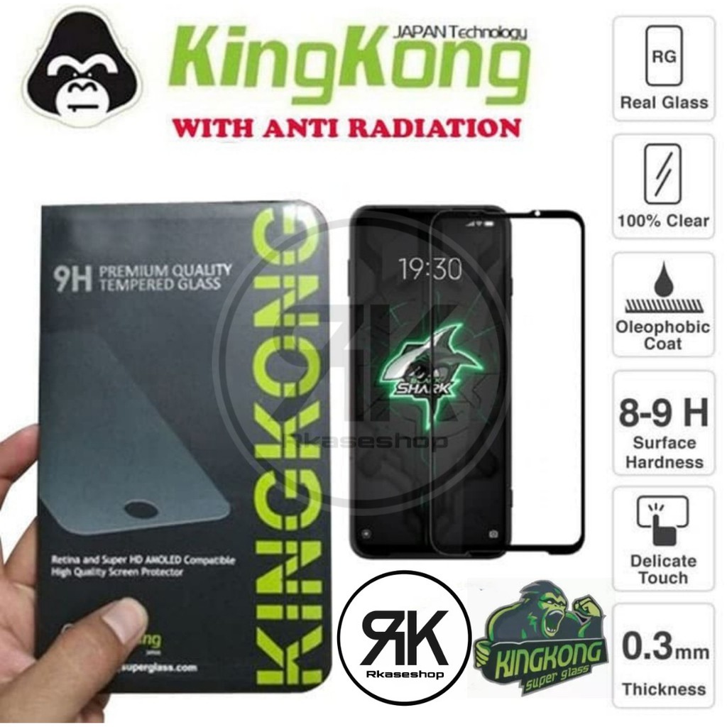 kingkong Tempered glass Cover Black shark 2 3 blackshark 2 3 PRO anti gores KACA ORIGINAL