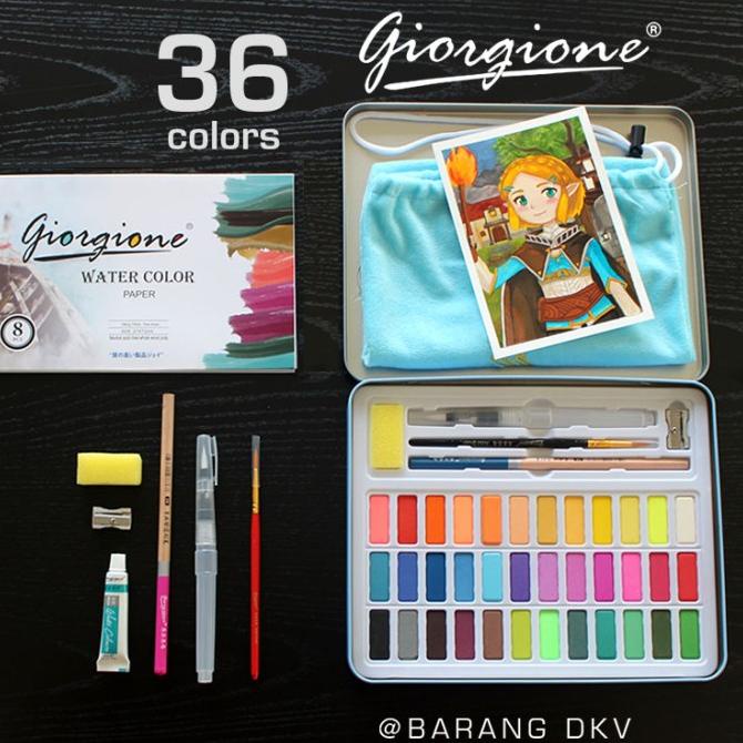 

TERBARUU!! Giorgione 36 Warna Colors Solid Watercolor Cat Air Box Set SALE