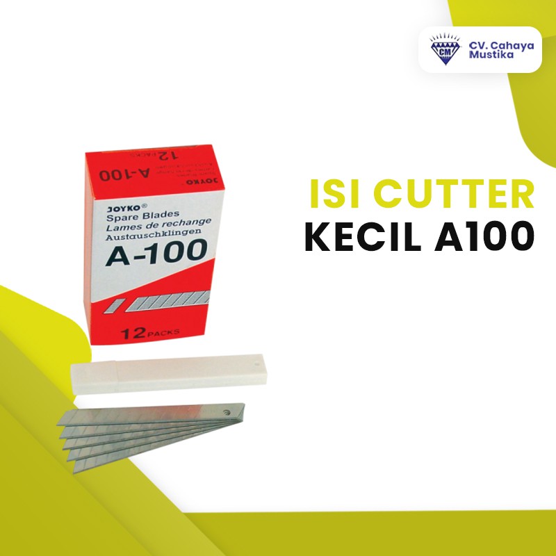 

Alat Tulis Kantor/Alat Tulis Kantor Grosir/Alat Tulis Kuliah Isi Cutter Kecil Joyko A100 Malang