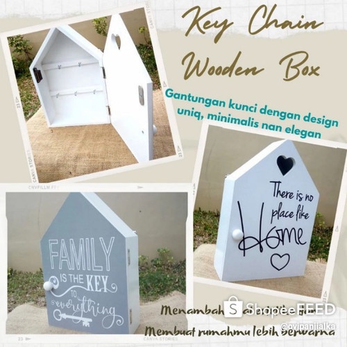 Idunet Box kunci Tempat kunci Gantungan kunci Key Chain Kotak kunci uniq - tgb kayu