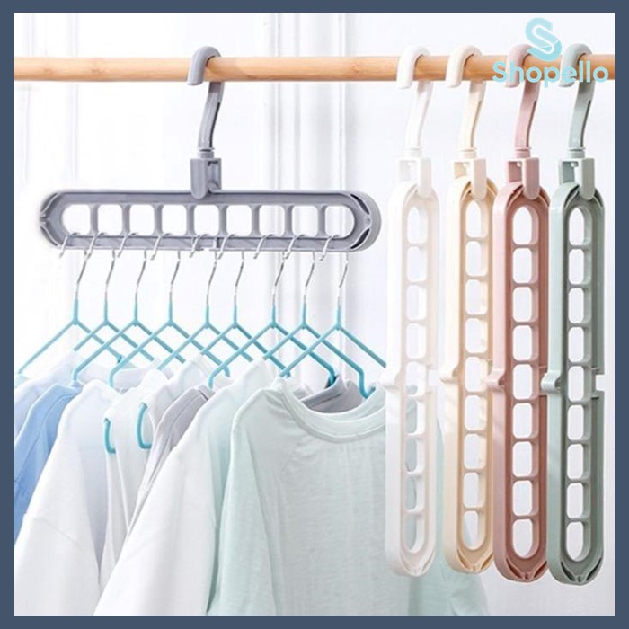 SHOPELLO - Magic Hanger 9 in 1 Gantungan Baju Multifungsi 360 Derajat Bisa Putar