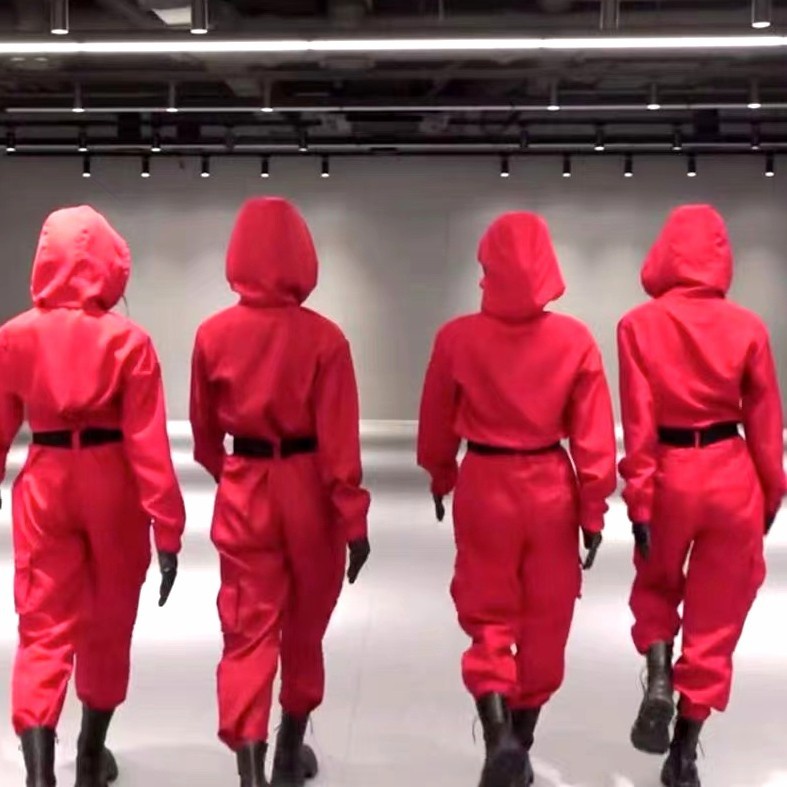 Kostum Money Heist Jumpsuit Merah Seragam Merah KPOP Halloween Costume