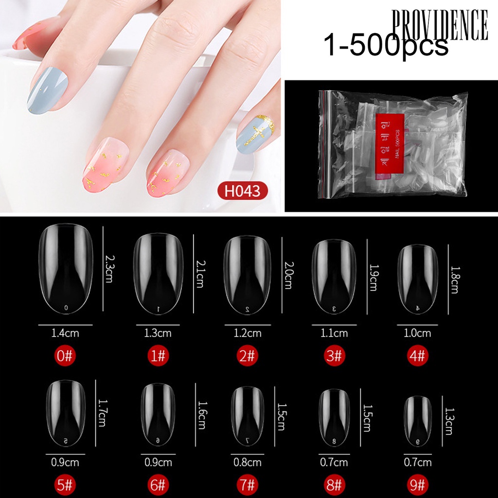 Providence 1 Bag False Nail Tips Easy to Fit Widely Applied Transparent Plastic Flake Nails Half Cover for DIY