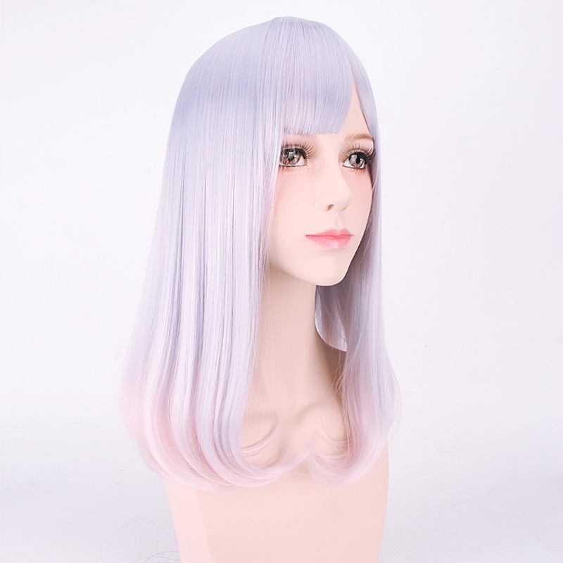 LOL-155 wig rambut palsu daily lolita cosplay pastel pink ungu bob lavender