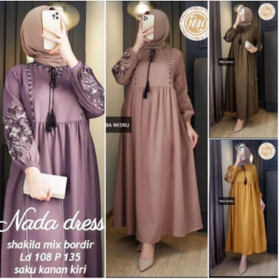 Natasha Dress Kondangan Bordir Gamis Wanita bordir gamis wanita terbaru gamis lebaran 2022/ gamis le