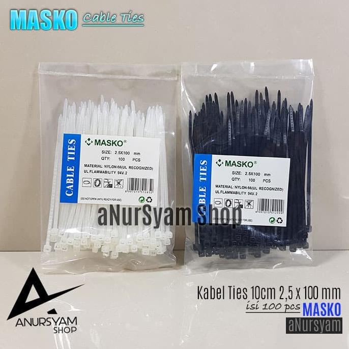 

monggo] Kabel Ties 10 cm MASKO (Isi 100 pcs) Kabel Tis 2.5x100mm MASKO