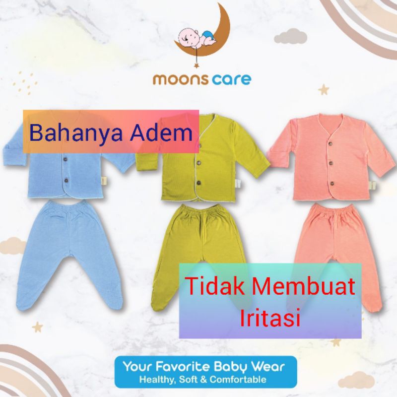 SNI MOONS STELAN  NEWBORN PANJANG TUTUP KAKI POLOS BARU LAHIR STELAN BAJU