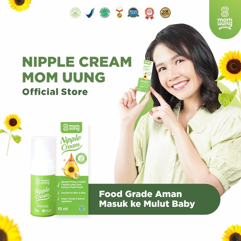 Mom Uung Nipple Cream Krim Puting Ibu Menyusui Aman Tertelan Bayi HALAL