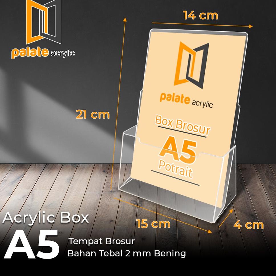 

[PRODUK PFVWJ] RAK / TEMPAT BROSUR BROCHURE ACRYLIC / AKRILIK BROSUR BOX A5 VA0