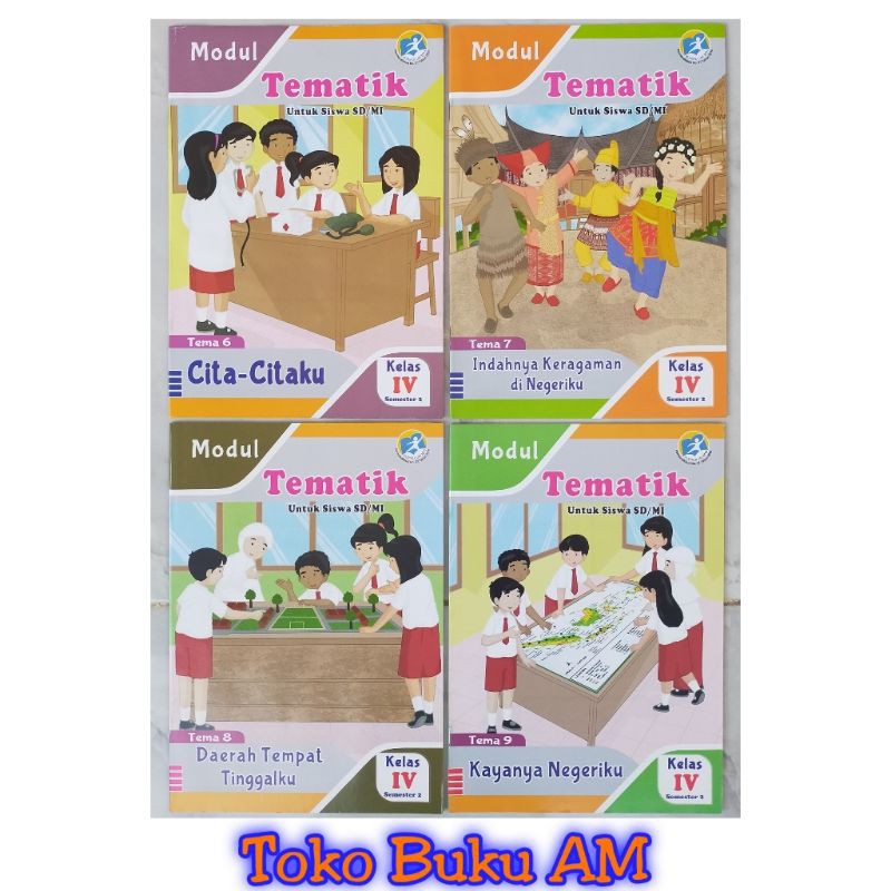 1 Paket LKS Modul Tematik SD Kelas 4 Tema 6,7,8,9 Kurtilas