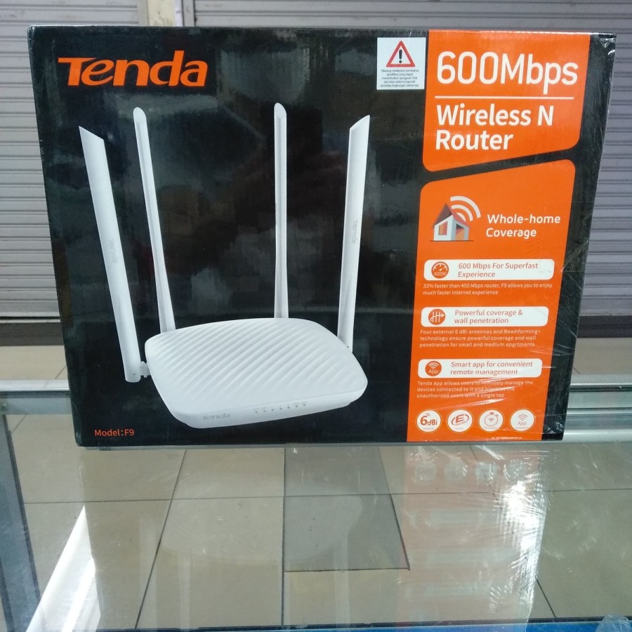 TENDA F9 ROUTER 600MBPS WIRELESS WIFI ROUTER SINYAL KUAT RANGE LUAS