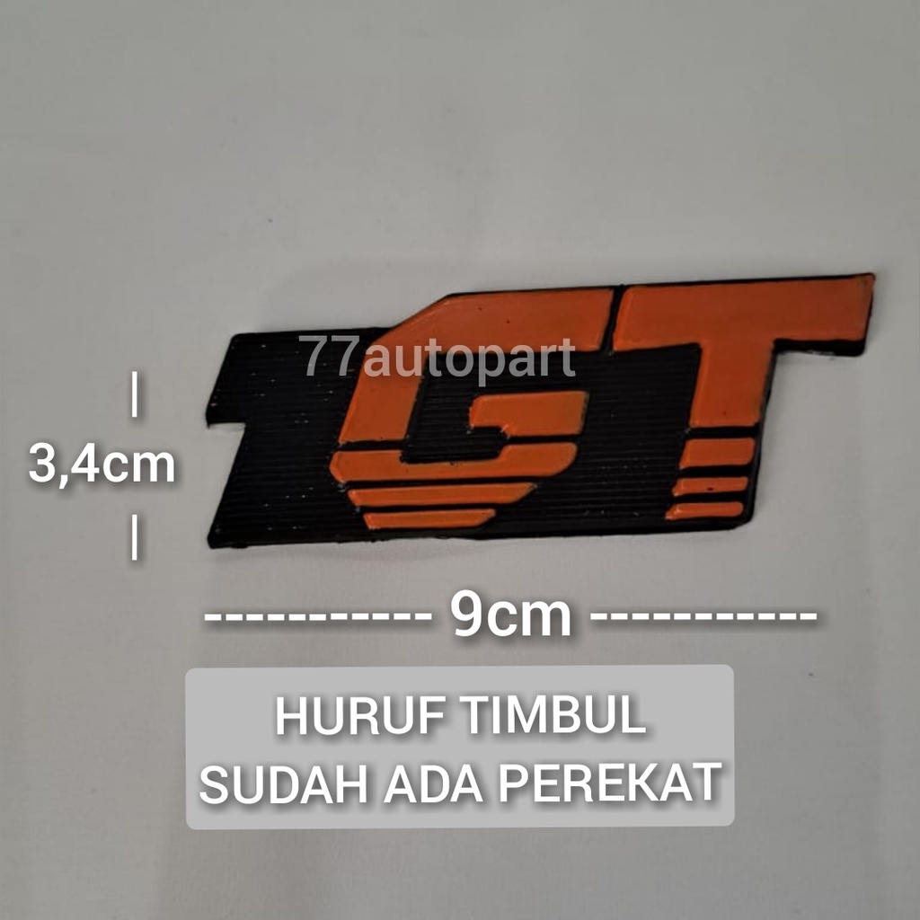 emblem logo gt untuk taft tulisan timbul gt