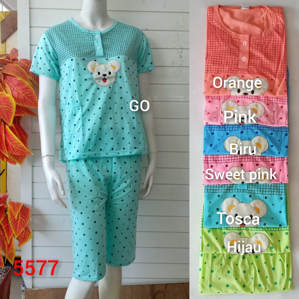 gos A BABYDOLL BOBO STANDART Dewasa 3/4 Pakaian Wanita Setelan Baju Tidur Busui Piyama