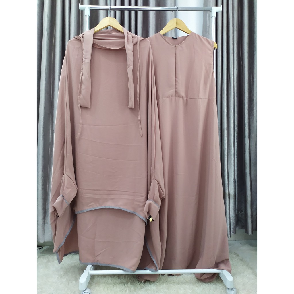 Syar'i exclusive french hijab / Gamis Set Niqob Syar'i