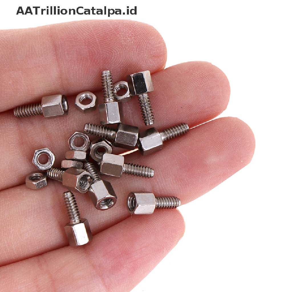 (AATrillionCatalpa) 10 Set Baut / Mur / Baut / Sekrup serial VGA Ukuran 5 + 7mm