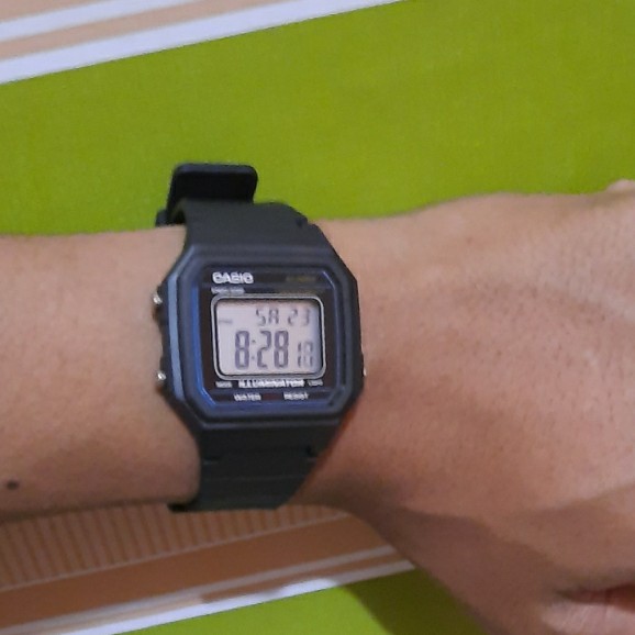 Casio Original W-217H  Jam Tangan Pria - Digital - Karet Hitam