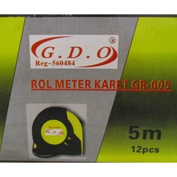 Meteran Rol Karet 5m x 19mm GDO Kualitas OK Murmer***