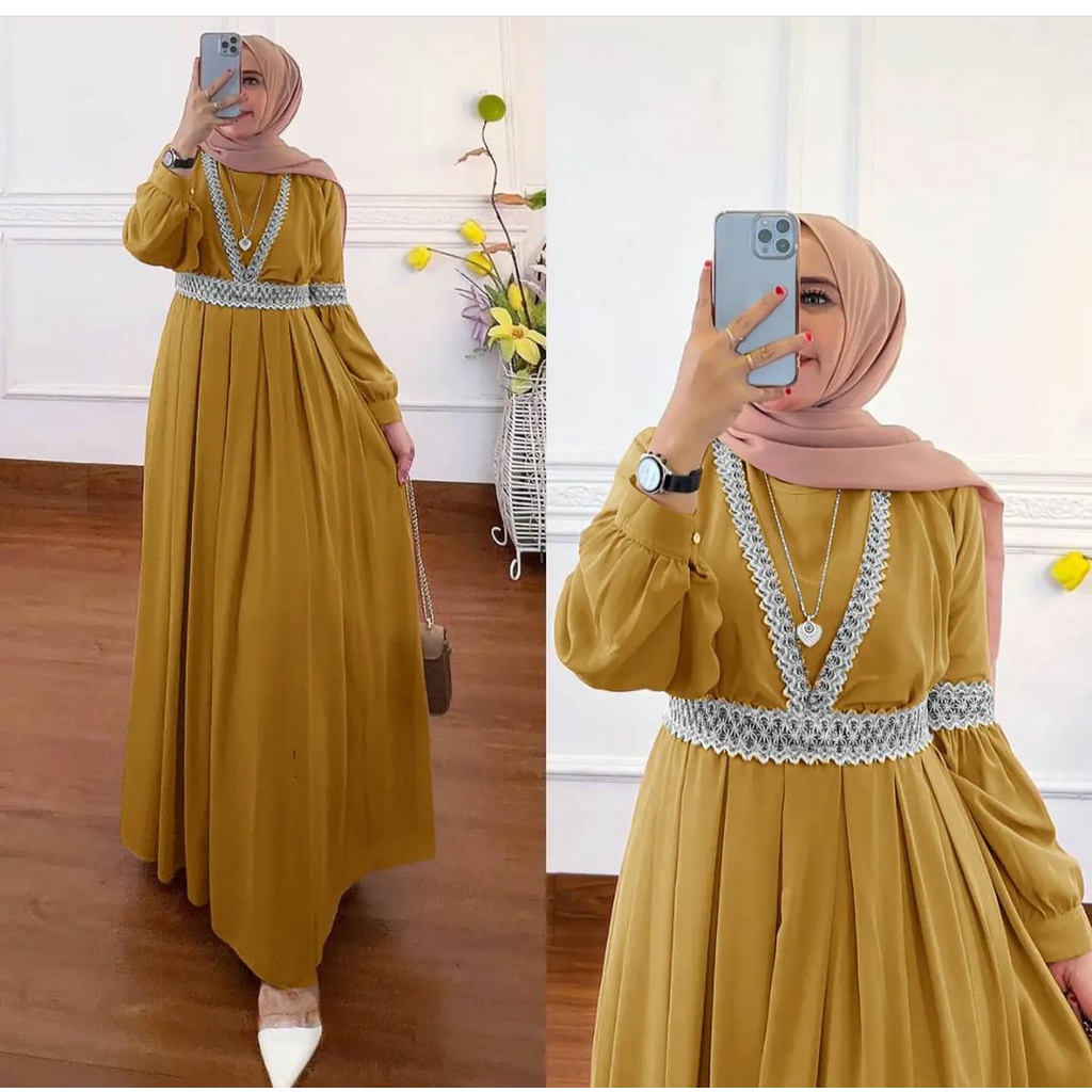 GAMIS CERUTY JUMBO MIX RENDA | UKURAN 5L XXXL XXL XL L M S | QAISHA MAXI