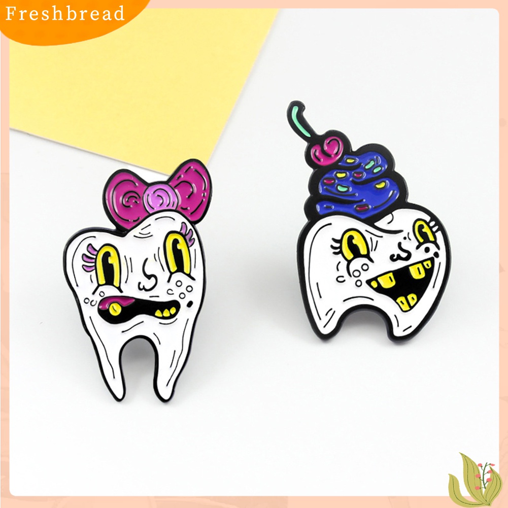 [ TERLARIS]Funny Cartoon Tooth Enamel Brooch Pin Unisex Denim Jacket Collar Backpack Badge