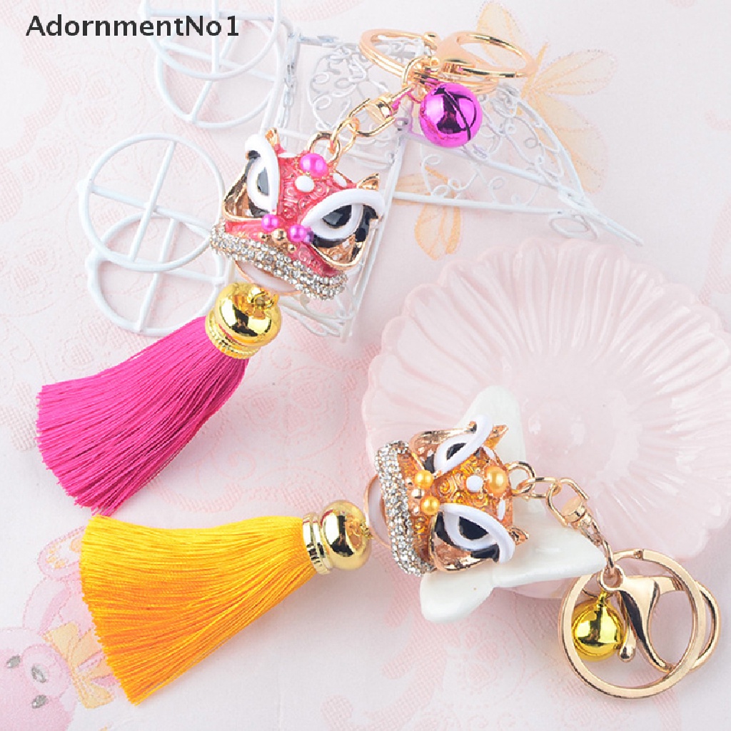 [AdornmentNo1] 1Pc Chinese Festival Lion Dance Car Keychain Crystal Lucky Mascot Key Chain [new]