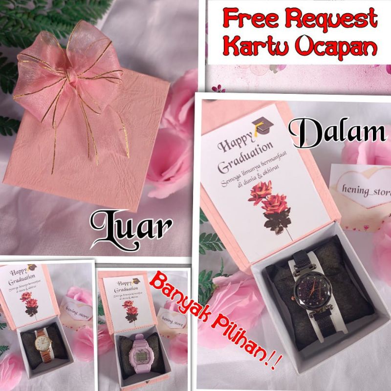 Gift box jam tangan wanita,kado ulang tahun pacar cewe, Hampers wisuda, Anniversary, wedding jam tan