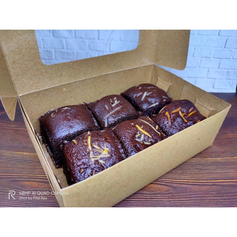 

Dus Brownies S Kraft Laminasi 15x10x5// dus roti/ dus snack/ dus donat/Dos Coklat Jendela