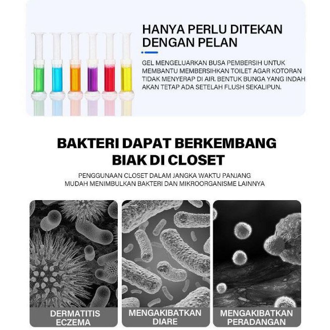 (NCS) Gel Pengharum Closet WC Parfum Pengharum Toilet Gel Cleaner Motif Bunga Suntikan Pewangi Kamar Mandi