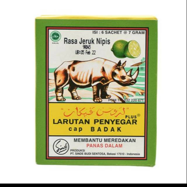 

Larutan badak plus box jeruk nipis isi 6 sachet