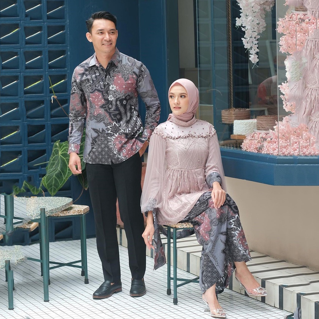 Bayar di tempat - Couple Kebaya Tulle Premium Kebaya Kondangan Baju kebaya sarimbir murah Kebaya wisuda Kekinian 2022 Baju Kebaya Wedding