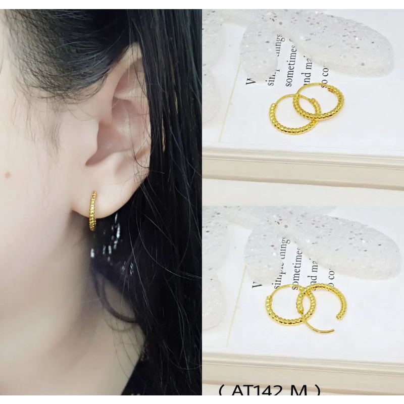 ANTING KOLONG/ANTING BULAT/ANTING LAPIS EMAS/ANTING EMAS KUNING 24K/ANTING KOLONG DEWASA/RING ANTING