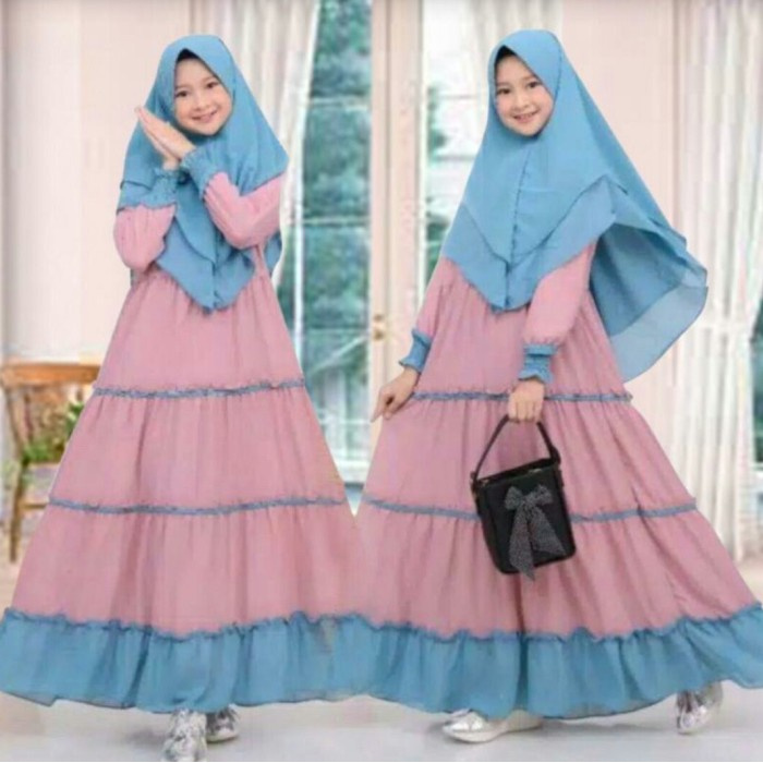 Gamis Anak Murah Dres Anak Perempuan Premium  kekinian Fashion Muslim T7O9 Syari Aira Kids Hig