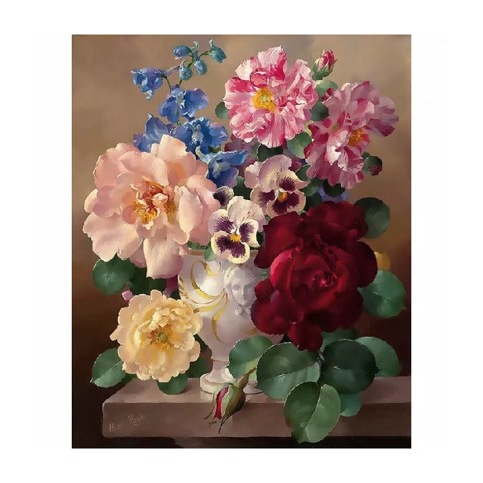 

Promo Home Decor Canvas Paint By Number Kit Oil Painting DIY Flower N Berkualitas