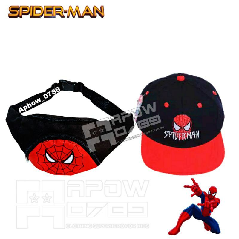 -spiderman-westbeg 2in1 anak tas SLempang dinir/waterproof