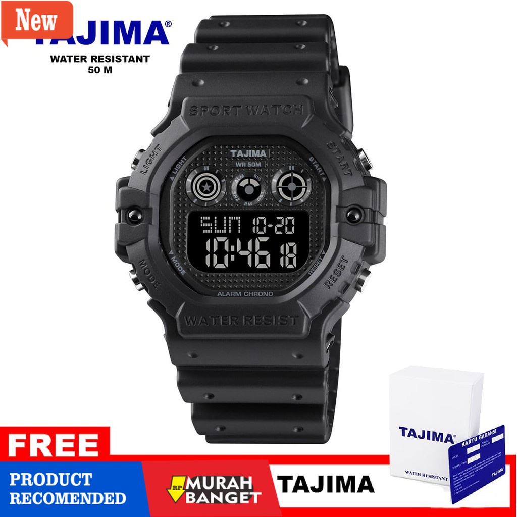 Jam digital pria terbaik- Jam Tangan Digital Pria Tajima 9404 Tahan Air 50 Meter Garansi 1 Tahun
