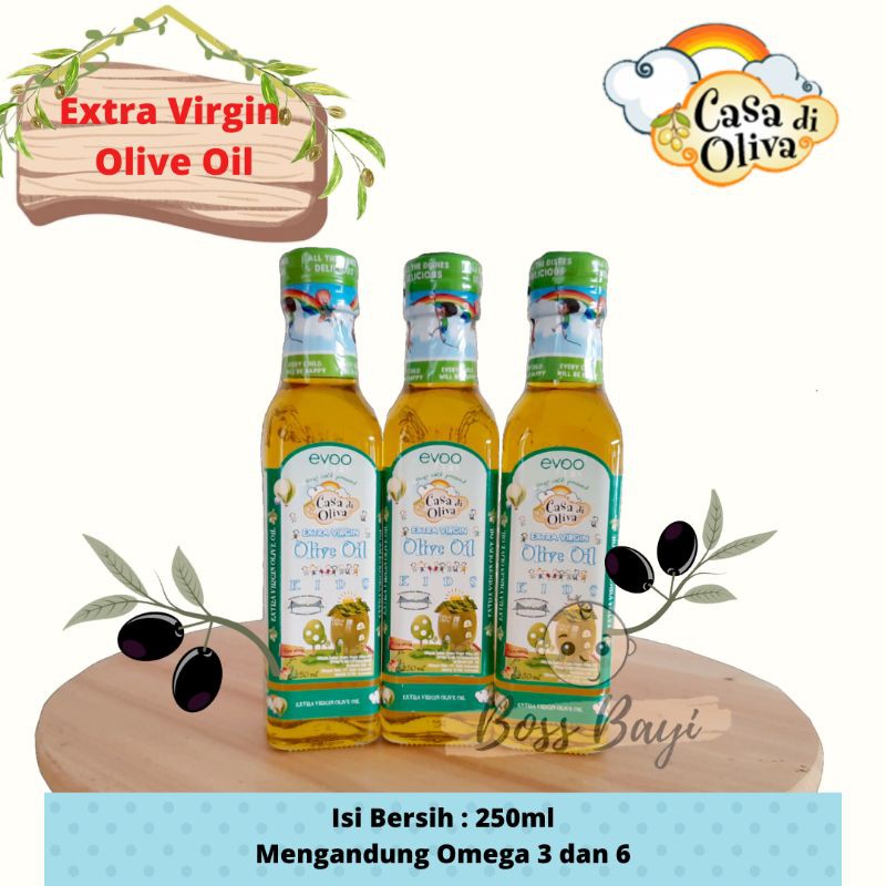 Evoo Casa Di Oliva Extra Virgin Olive Oil for kids / Minyak MPAsi 250ml FREE BUBBLE WRAP