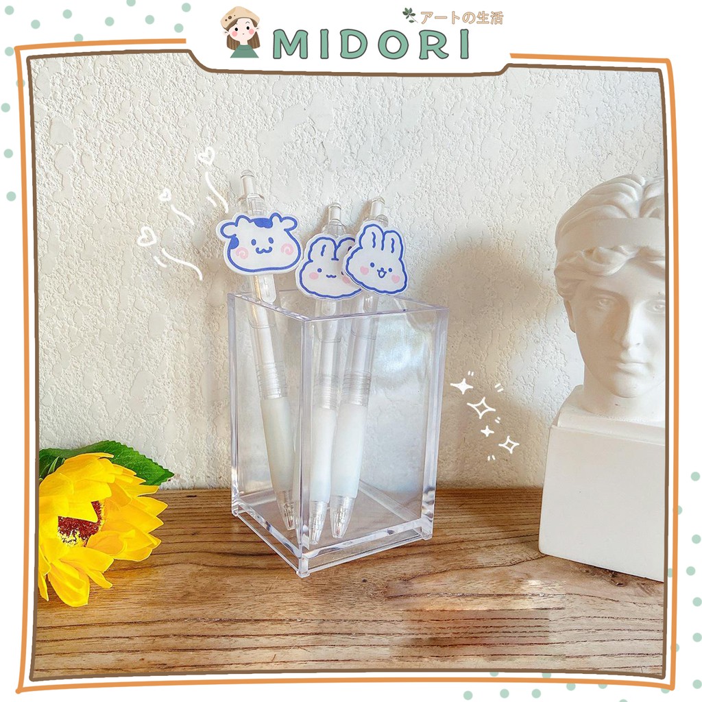 

[MIDORI] Tempat Pensil Acrylic Tabung Pensil Transparan Aesthetic Korean Pen Holder - F0077