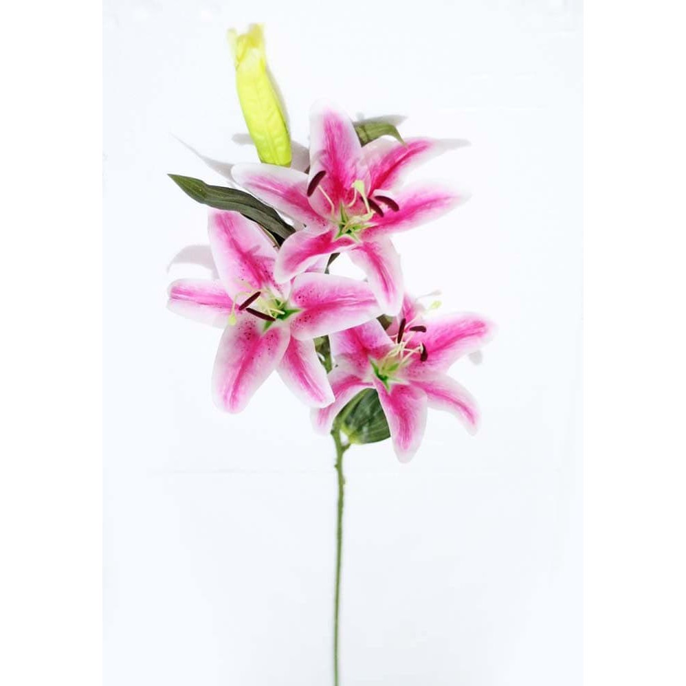 bunga plastik hias artificial LILY CASABLANCA KARET PANJANG PREMIUM
