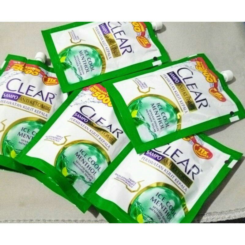 Shampoo Clear Ice Cool Menthol 55ml Sampo Anti Ketombe Dandruff Goceng Murah