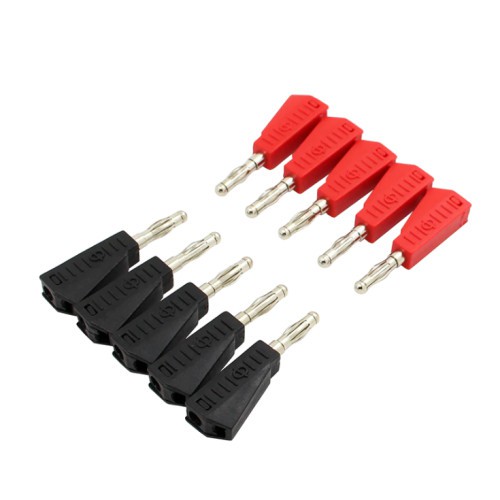 Stackable Jack Banana Plug Male Jantan Merah Hitam Per Set