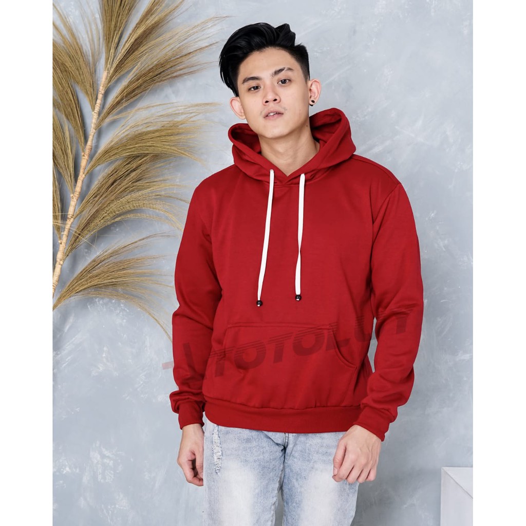 MUKZHOP - SWEATER HOODIE BASIC POLOS / TOTOLUY / SWEATER POLOS / MAROON