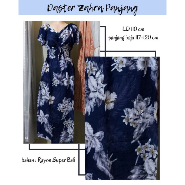 Daster Zahra panjang //Daster Zahra //Zahra panjang Rayon Bali //Daster Bali