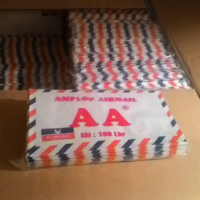 

(1Pack) Amplop Putih Airmail Avion AA Isi 100 Lembar