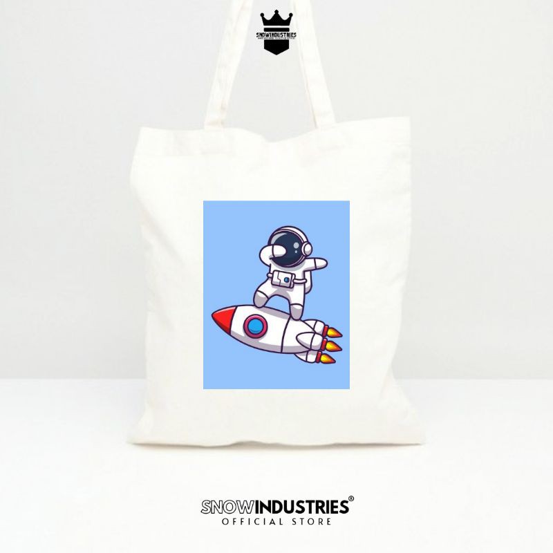 Tote Bag Wanita Pria Kanvas Baby Premium Cute Astronot