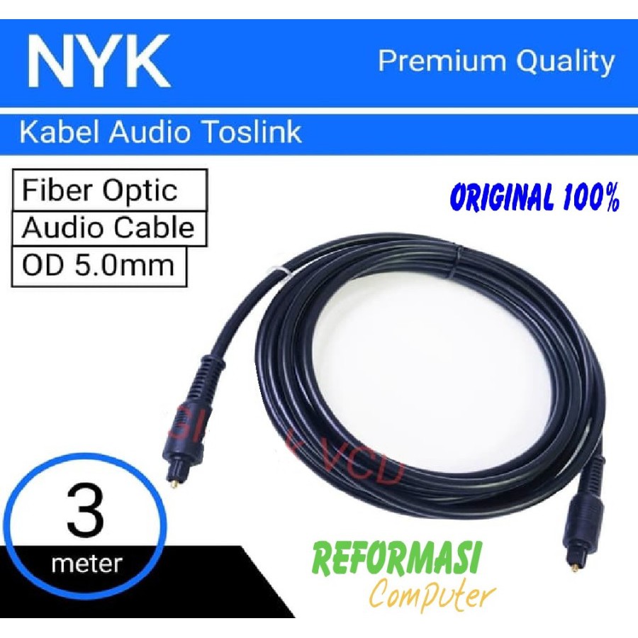 NYK 3m Kabel Fiber Optic Audio Cable Optical Optik - NYK-AVOPMM-300