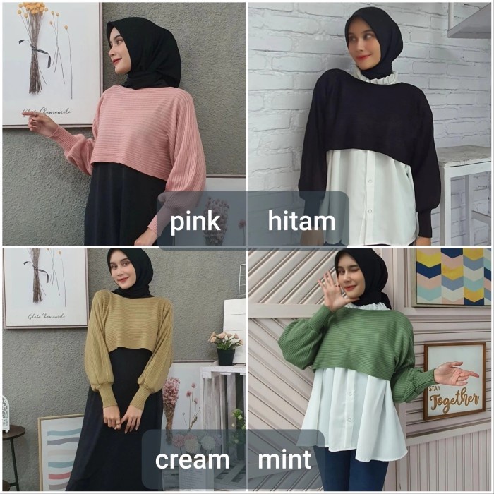 lasperal batwing crop top/atasan rajut wanita crop top terbaru/crop blouse motif kelelawar