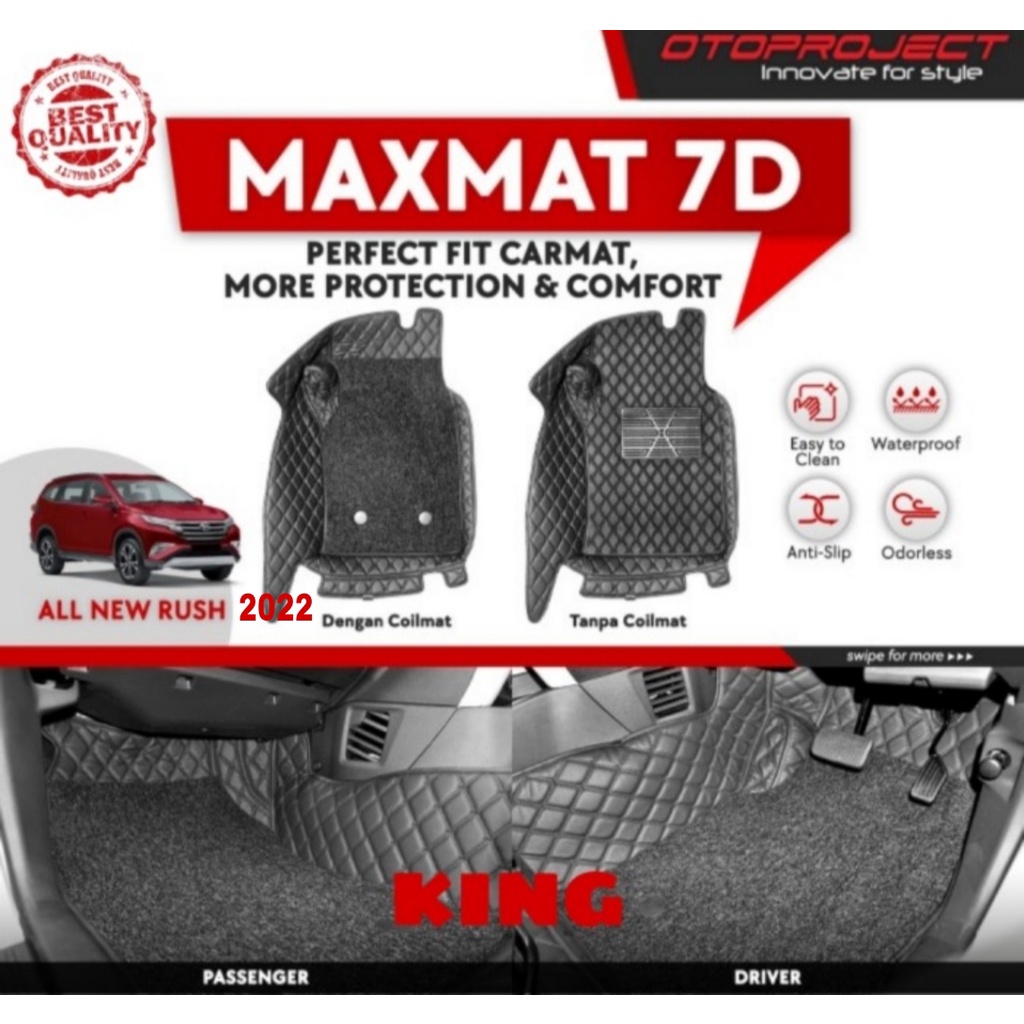 MAXMAT KARPET MOBIL 7D TOYOTA RUSH 2022 FULL BAGASI/RUSH GR SPORT 2022